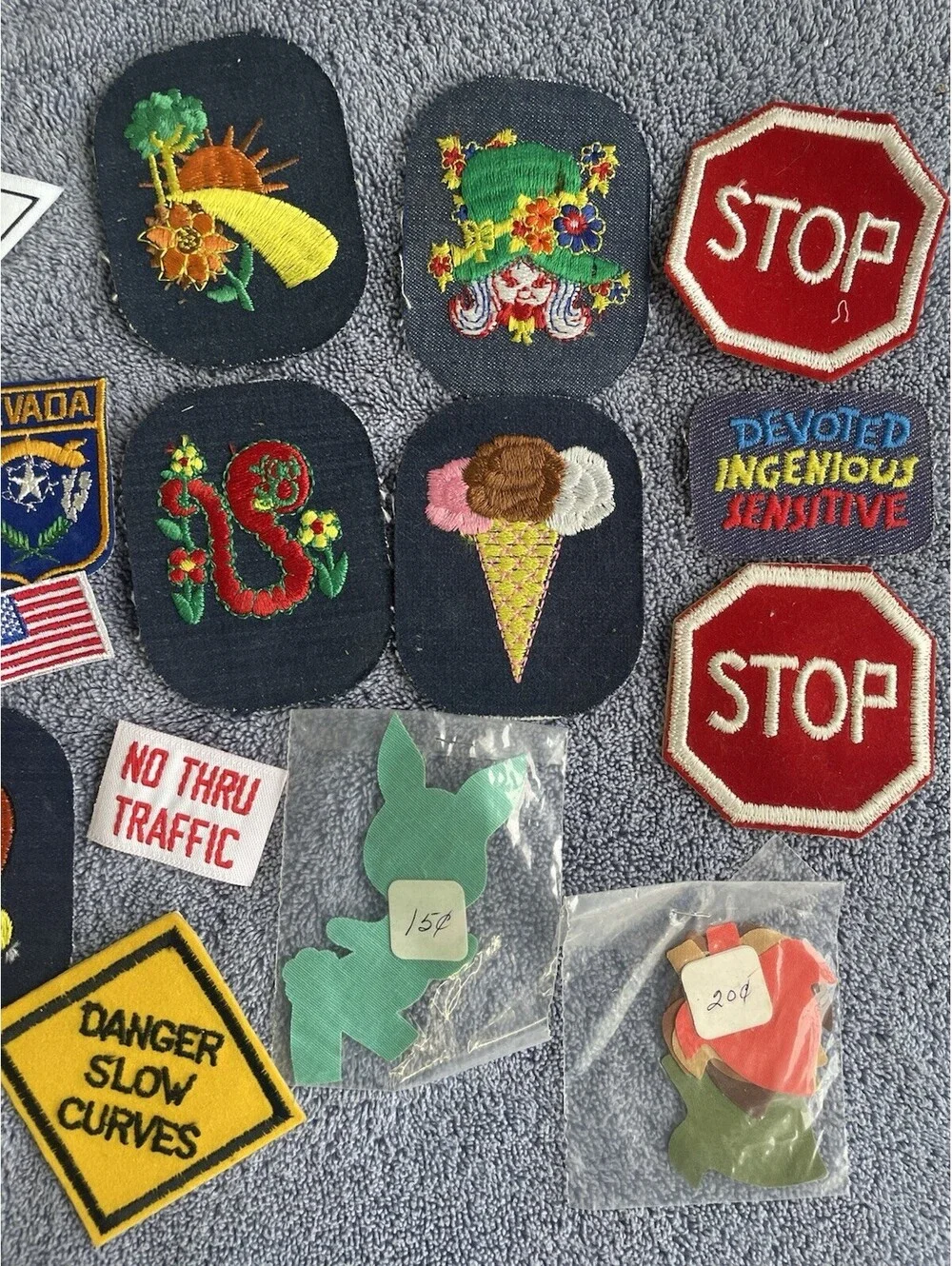 Vtg 1970-80s Embroidered Applique Patches Sew On Lot
